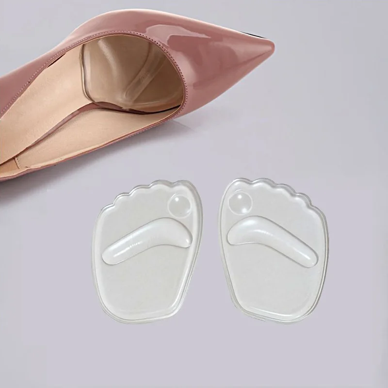 

1 Pair Silicone Foot Gel Stickers Forefoot Pads Front Shoe Pads Cushion Soft Pain Relief High Heels Half Palm Insoles