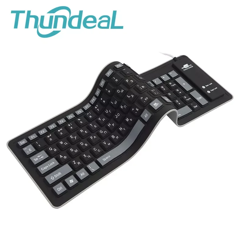 

103 Key Russian Keyboard Letters Silicon Layout USB 2.0 Interface Russian Keyboard Soft and durable keyboard PC Desktop Laptop