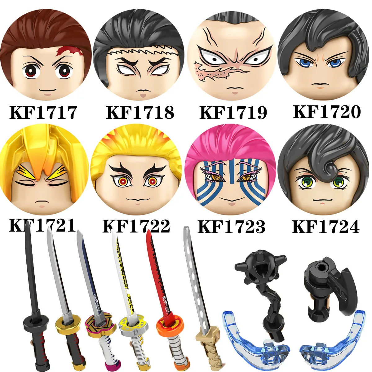 

2022 Hot Anime Kamadoeding Tanjiroueding Figures Demon Slayer KF6162 6164 Building Blocks Educational Toys Kids Christmas Gifts