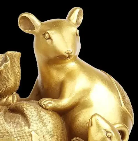 Латунный Крыса Орнамент Офис Пять Крысов Зодиакальная Гостиная Настольные