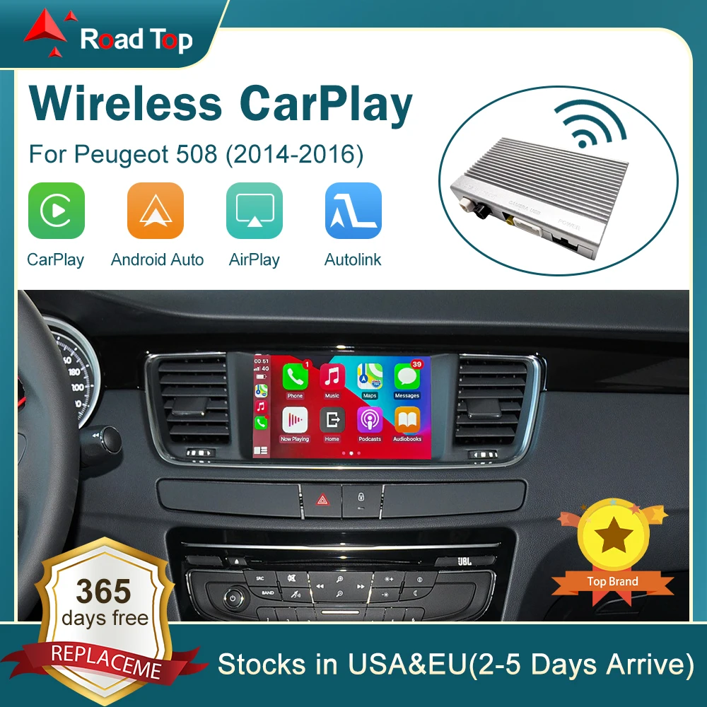 

Wireless CarPlay For Peugeot 508 2008 408 2016 screen Android Auto Mirror Link AirPlay Car Play Functions support Reverse Camera