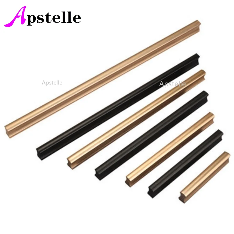 

Black Silver Hidden Cabinet Handles Kitchen Cupboard Pulls Drawer Knobs Bedroom Door Furniture Handle Hardware