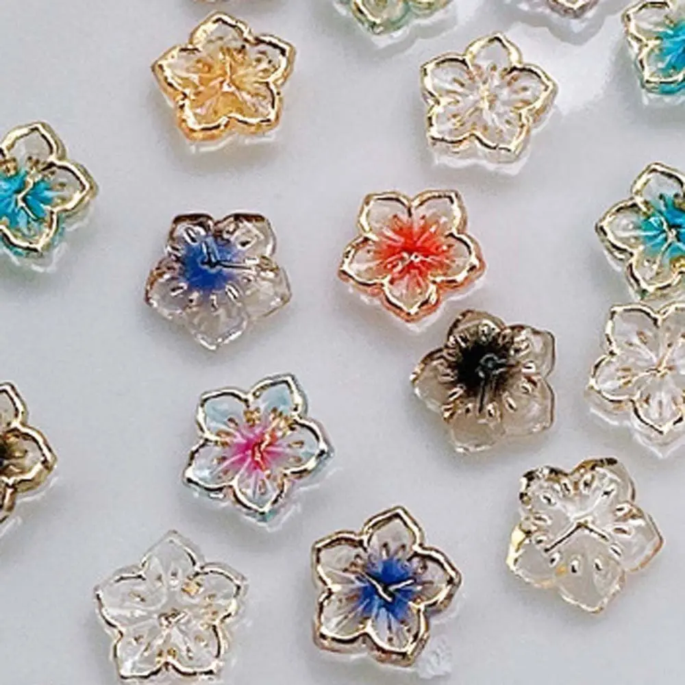 

30Pcs/set Mixed Bauhinia Flowers Manicure Accessories Resin Nail Art Ornament Nail Rhinestones Decorations Jewelry