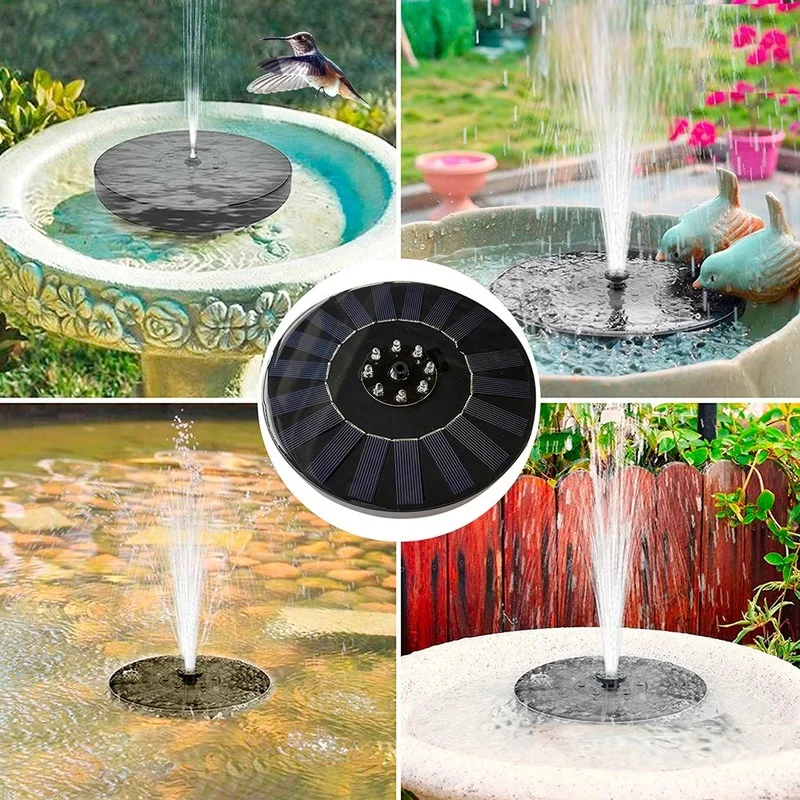 Floating Solar Fountain Garden Waterfall Pool Pond Bird Bath Panel Powered Water Pump Decoration |