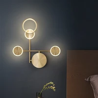 combination modern ring copper wall lamp wall light for living room bedroom corridor aisle porch background decor wall lamp