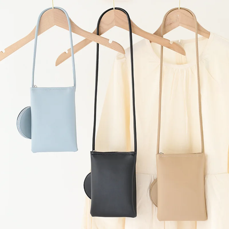 

New Fashion Mini woman Mobile Phone Bag Fashion Simple Shoulder Bag Western Fashion popular Soft Leather Messenger Bag
