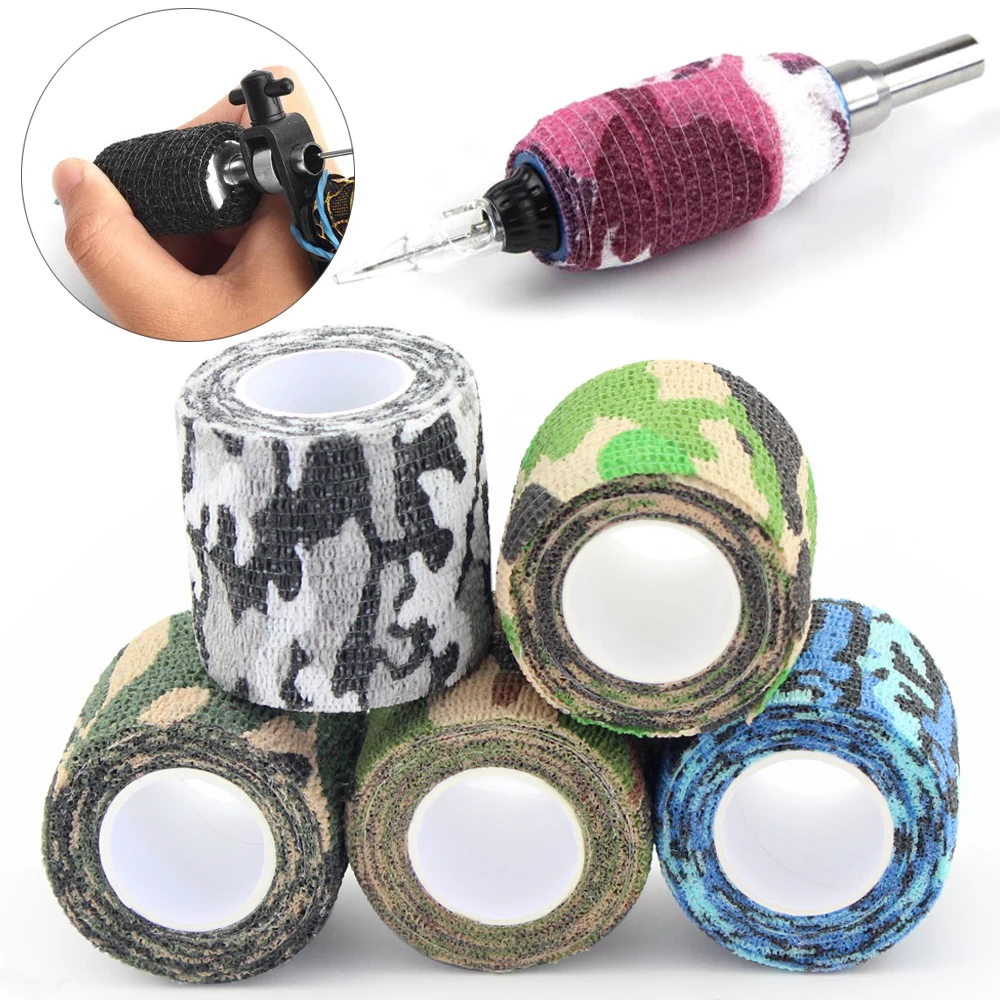 

1 Roll Disposable Self Adhesive Elastic Bandage Breathable Tattoo Handle Bandage Grip Tape Permanent Make Up Tattoos Accessories
