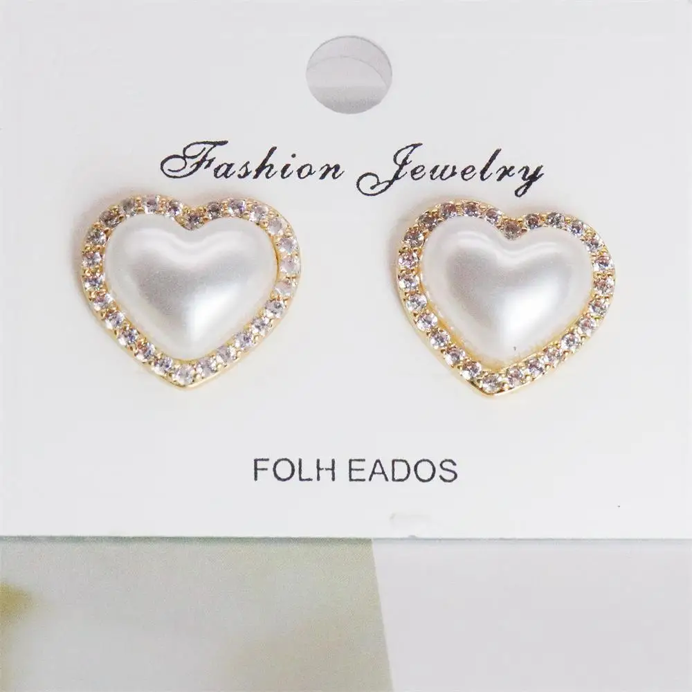 Великолепные серьги с имитацией жемчуга в форме сердца для женщин Роскошные