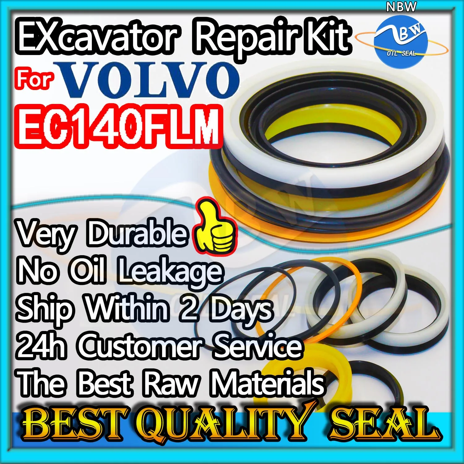 

For VOLVO EC140FLM High Quality Oil Seal Kit Excavator Repair Rebuild Parts MOTOR Piston Rod Shaft Replacement Dust Bushing BOOM