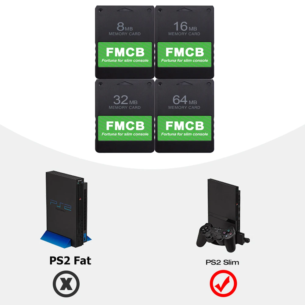 Bitfunx Fortuna FMCB Бесплатная карта памяти McBoot для тонкой игровой консоли Sony Playstation2 PS2