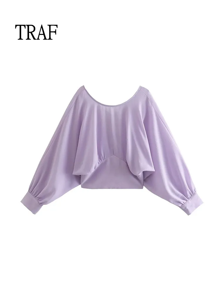 

Женская винтажная блузка с длинным рукавом и высокой талией