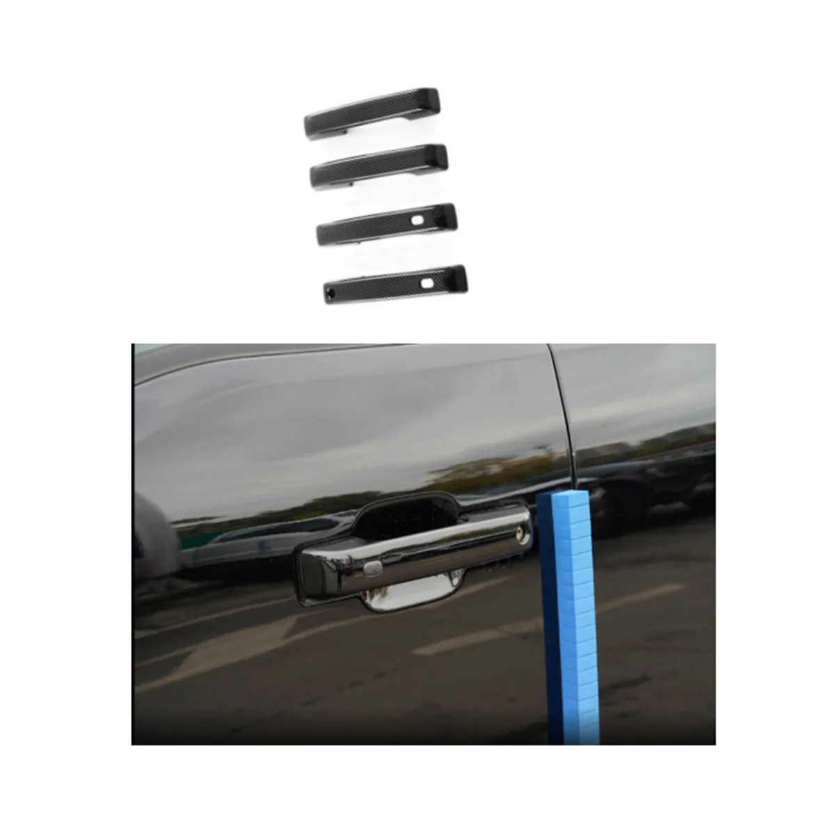 Чехол из углеродного волокна для наружной полированной 4-дверной ручки Ford Raptor F150