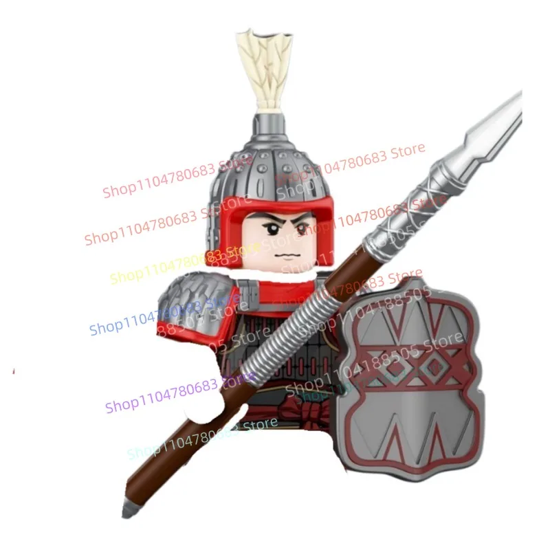 Фото Строительные блоки MOC, миниатюрная фигурка средневекового солдата, аксессуары для сборки доспехов, модель-украшение, модная коллекционная игрушка и подарок №2