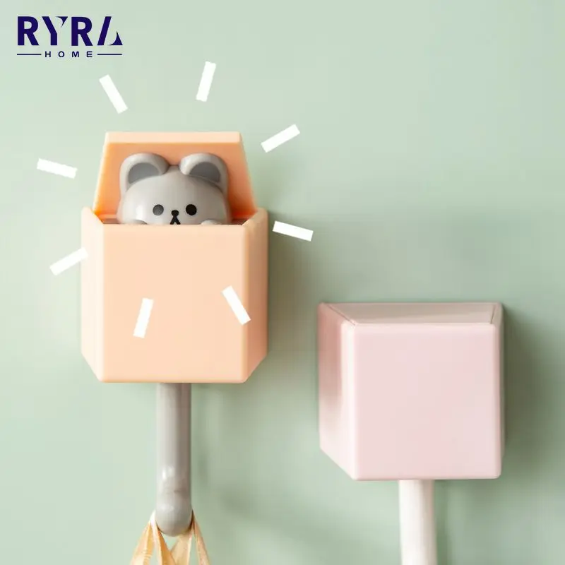 

Creative Cat Hook Cute Seamless Dormitory Bedroom Door Hangers Hooks Key Umbrella Towel Cap Coat Rack Holder For Wall Decoration