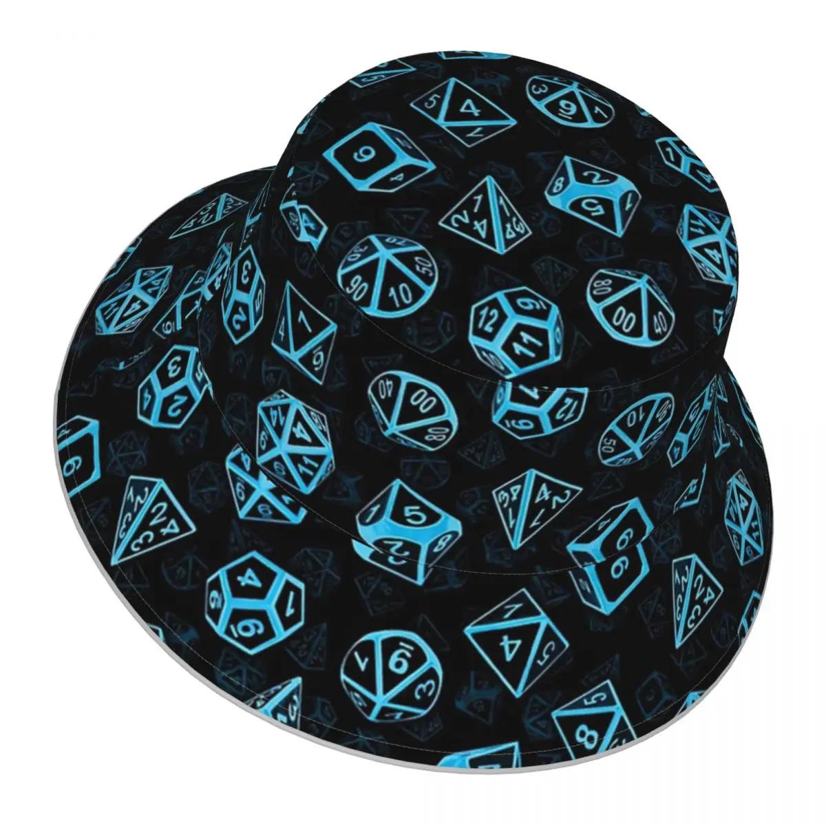 

D20 Dice Set Pattern (Blue) reflective Bucket Hat Men Women Bucket Hat Outdoor Sunscreen Beach Hat Sun Hiking Fishing Cap