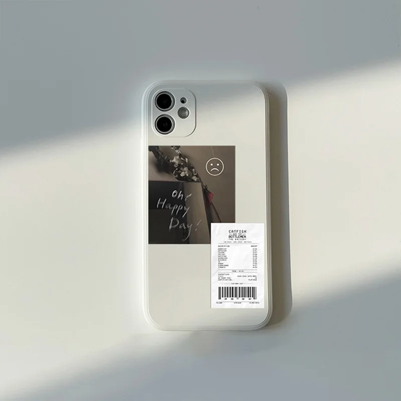 

Happy Smiley Label Barcode Phone Case For iPhone 11 12 13 Pro Max Case Funda iPhone XR X XS Max 7 8 Plus 12 Mini SE 2 2020 Cover