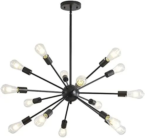 

Sputnik Chandeliers 15-Lights, Modern Semi Flush Mount Ceiling Light Fixture Industrial Retro Hanging Lamps for Kitchen Living R