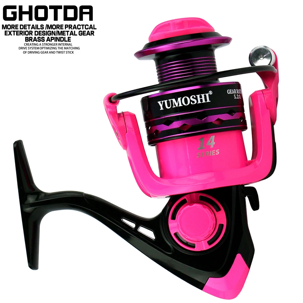 Рыболовная катушка Ghotda из армированного материала с обратным переключателем, летняя Рыболовная катушка серии 2000 3000 4000 5000 6000 7000