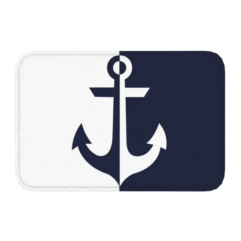 

Индивидуальный Коврик в морском стиле, белый и темно-синий цвет, Противоскользящий коврик в морском стиле для ванной, кухни, гостиной, коврик 40*60 см