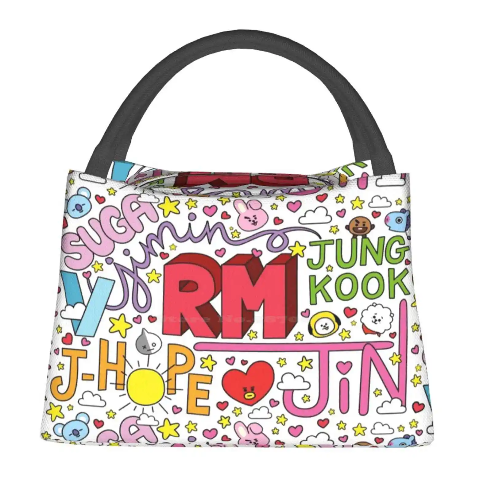 

B T S' Members' Cute Names. Insulated Thermal Cooler Bags Winter Summer Namjoon Rm Rap Monster Jungkook Suga Jimin V Taehyung