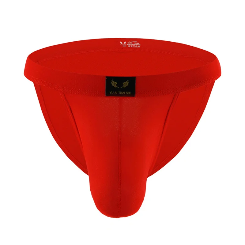 8PCS Men's Underwear Nylon Briefs Solid Mesh Breathable Mid-waist U Convex Design Dry Quickly High Fork Men's Underpants Briefs