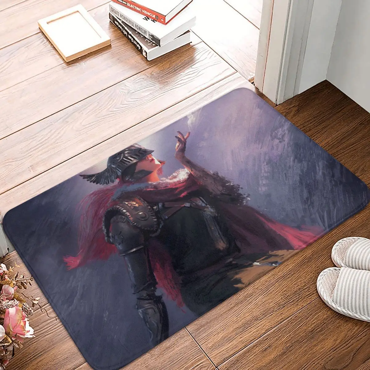 

Elden Противоскользящий коврик с изображением кольца кровавого волка для гостиной и спальни