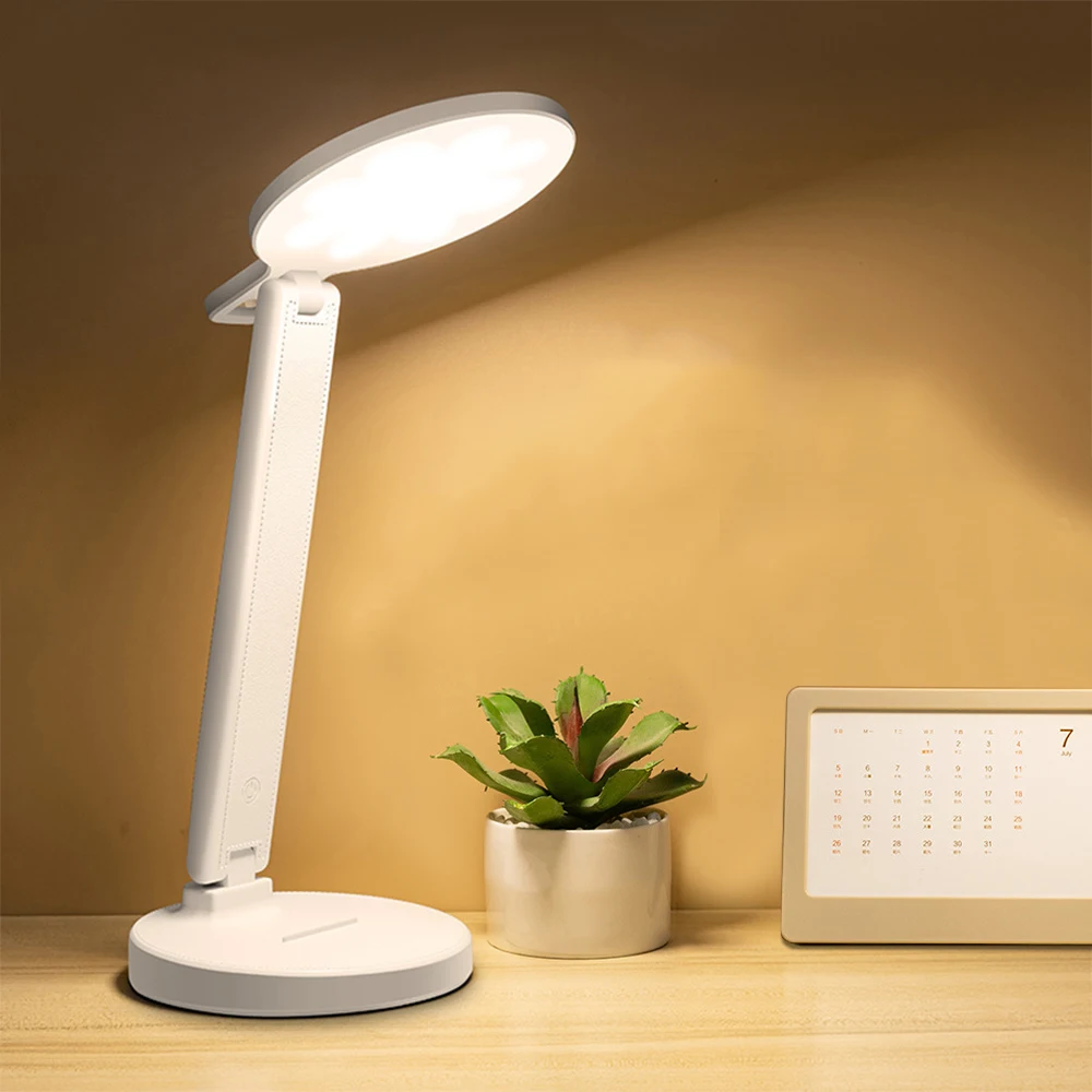

Настольная Складная Светодиодная лампа с зарядкой от USB, прикроватные столики, умная лампа с плавной регулировкой яркости, ночсветильник, 3 цвета