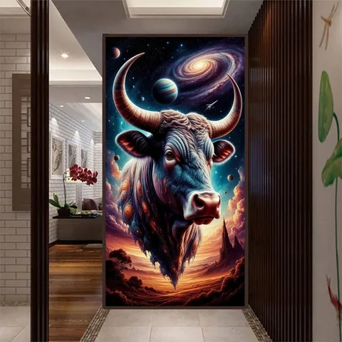 Алмазная живопись Fatcat "Звездное небо, голова быка"