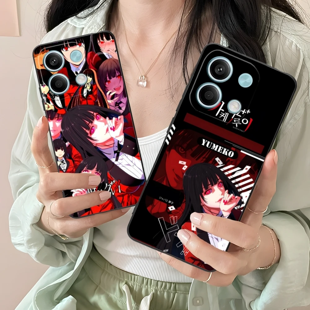 Чехол для мобильного телефона Kakegurui Yumeko Xiaomi Redmi 14 13 13C 12 12C 10 10C A1 A2 A3 Plus 5G черный