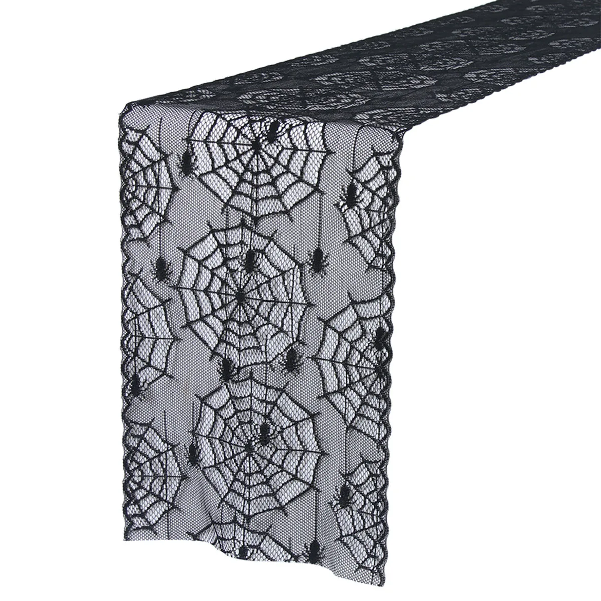 30x180 см украшение для стола на Хэллоуин черное кружево