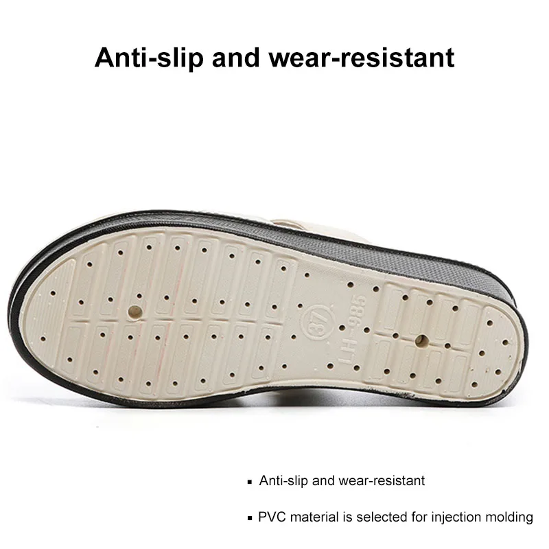 Women's Comfy High Heel Slippers Summer Thick Bottom Wedge Slides Muffin Bottom Fish Mouth Slipper Wear A Waterproof Table
