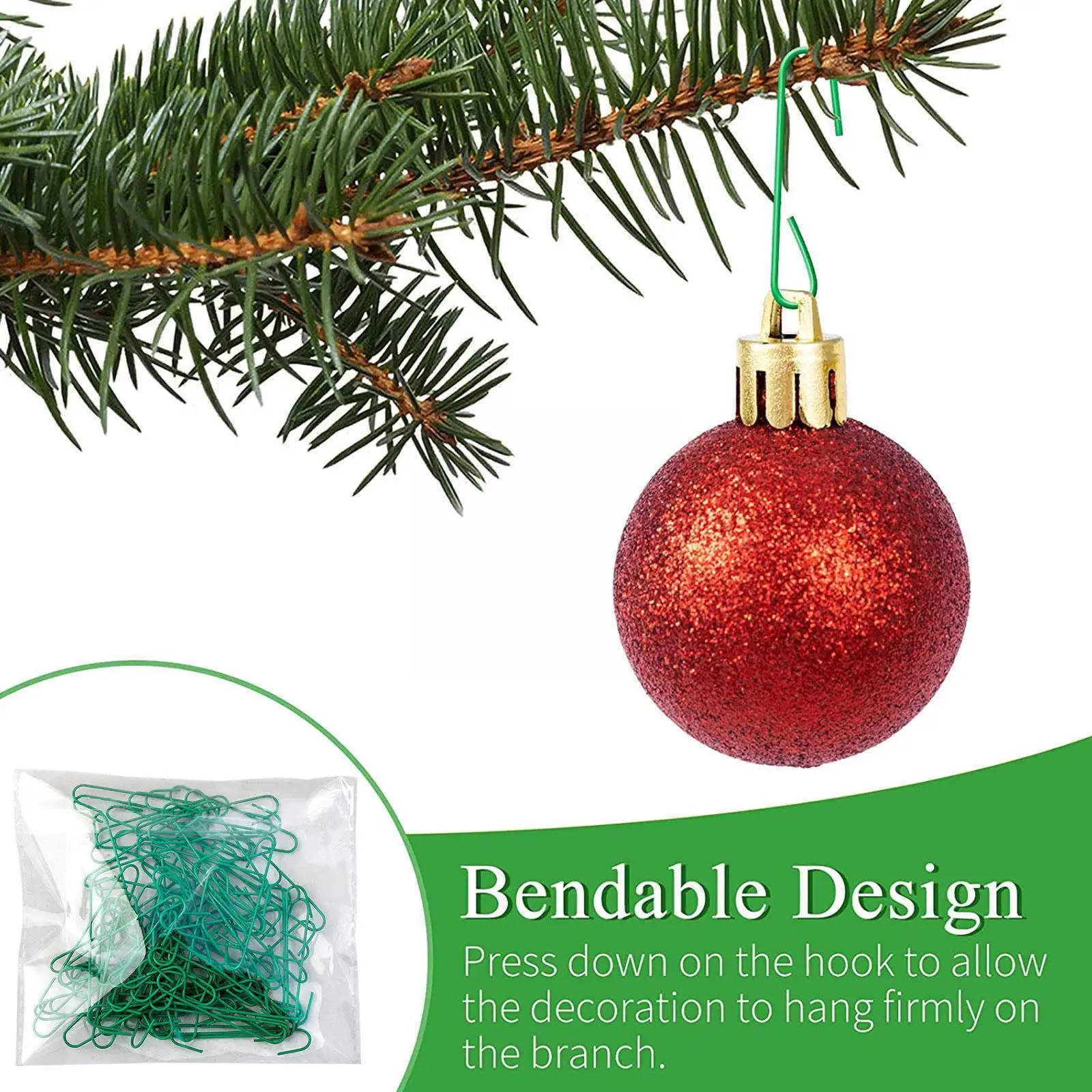 

100pcs Christmas Tree Hooks Home Hook Up Kitchen Bedroom Hook Party Gift Hanging Hooks Christmas Wedding Ornament Tool Clip M2N2