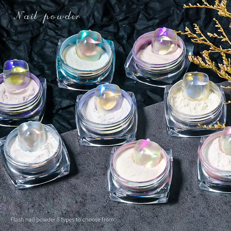 

Muscle Multicolor Holo Glitter Mirror Aurora Neon Powders Dust Chameleon Nail Art Chrome Pigment Dipping Powder Decoration