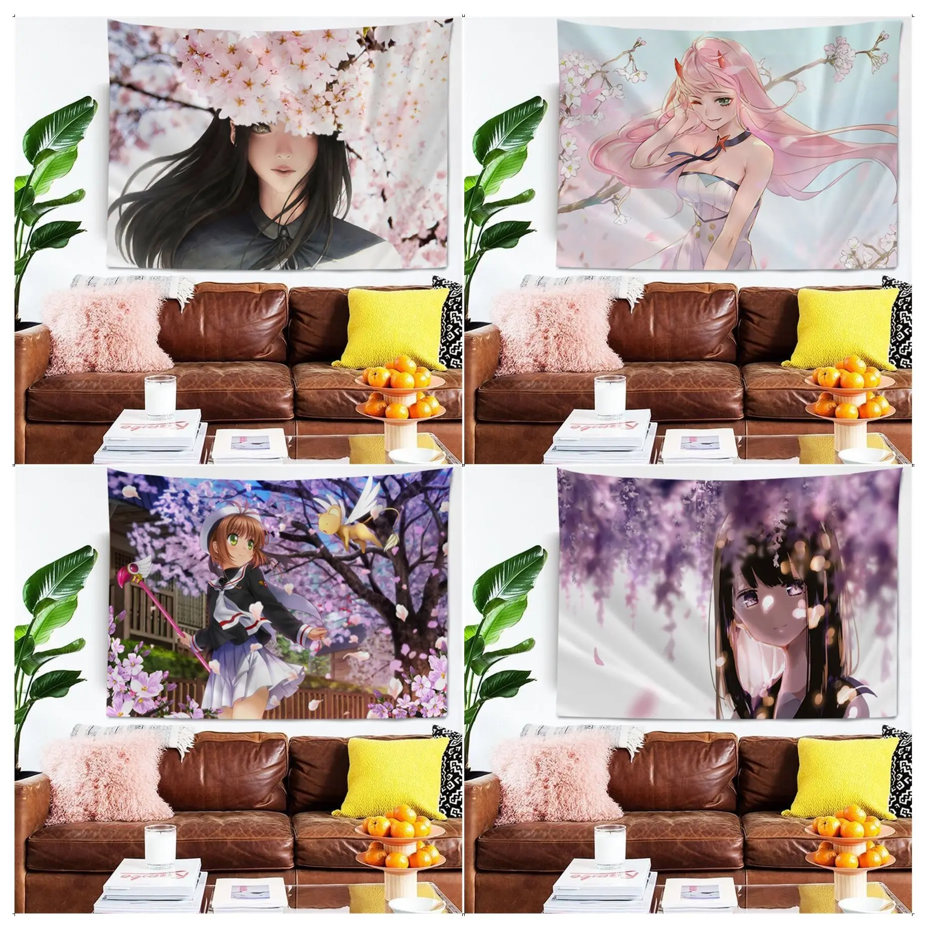 

Japan Cherry Blossoms Anime Tapestry Indian Buddha Wall Decoration Witchcraft Bohemian Hippie Japanese Tapestry