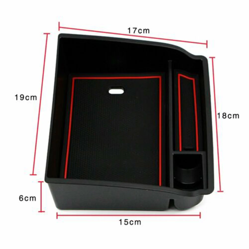 

1PC Armrest Storage Box Plastic For Toyota Hilux 2015-2022 Center Console Organizer Black Durable Car Front Interior Parts