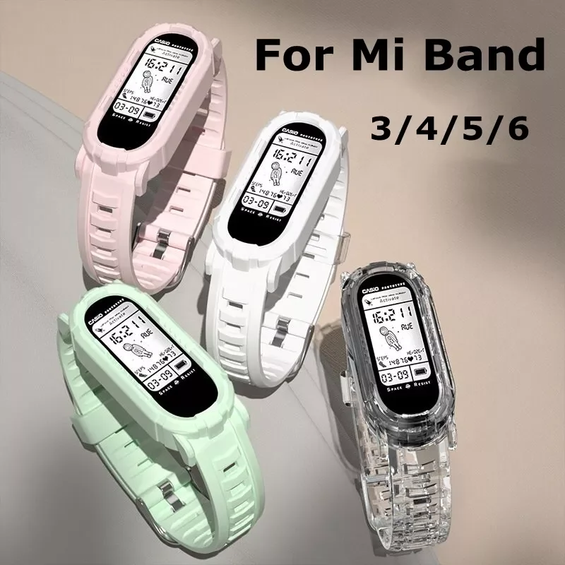 

Bracelet for Xiaomi Mi Band 5 6 Transparent glacier watchband miband 4/5 Breathable Wrist belt Silicone correa mi band 4 3 Strap