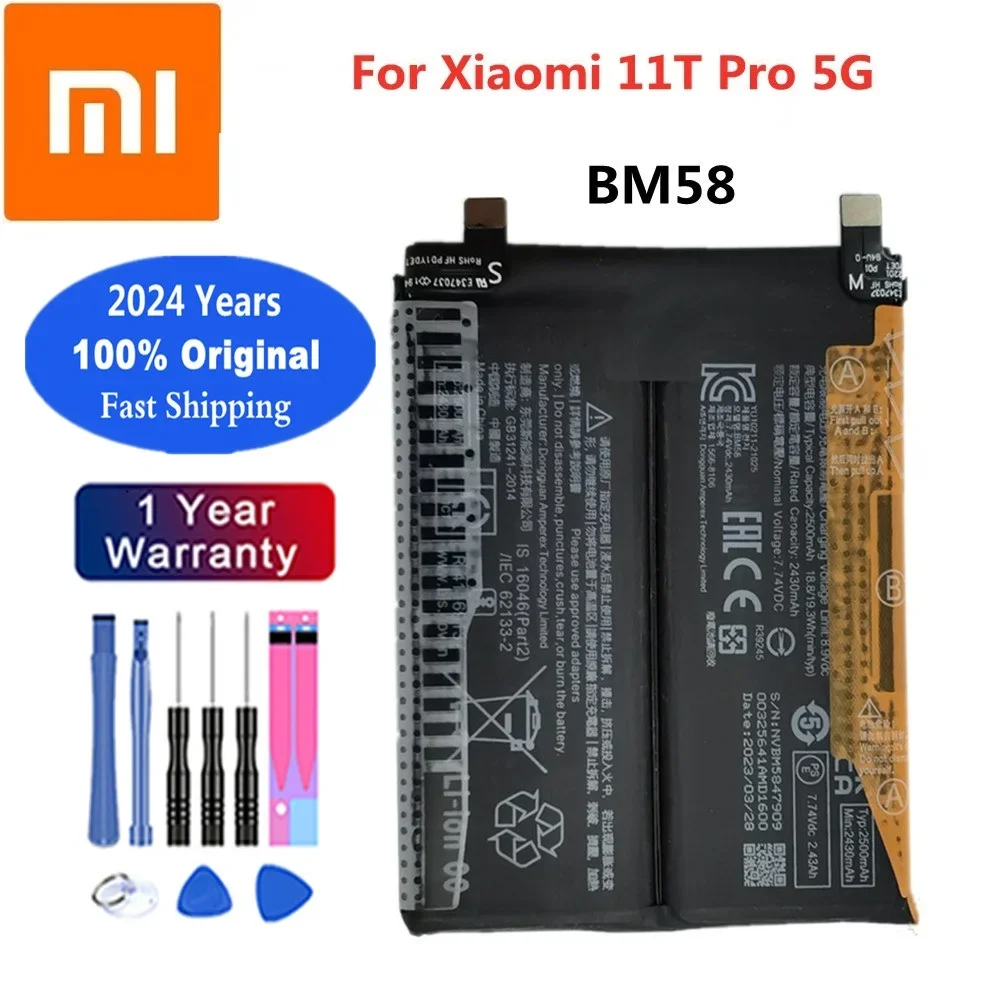 2024 года BM58 100% оригинальный аккумулятор для Xiaomi 11T Pro 5G/Mix 4 сменные аккумуляторы