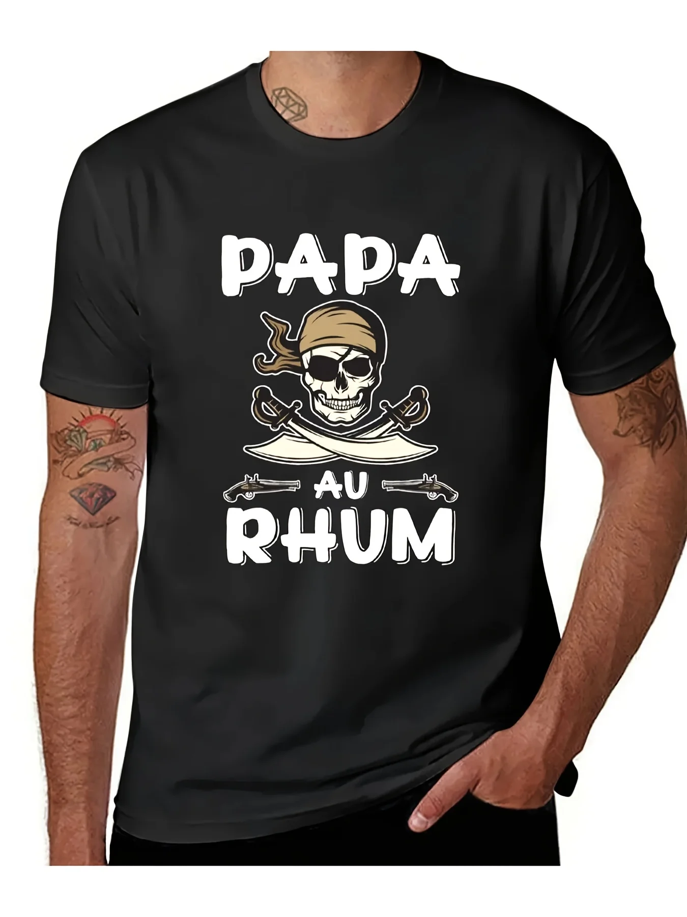 Sports Fans Men Graphic T Shirts Papa Au Rhum Cadeau De La Fête Des Pères T-Shirt Tops Oversized Clothing Harajuku 220g