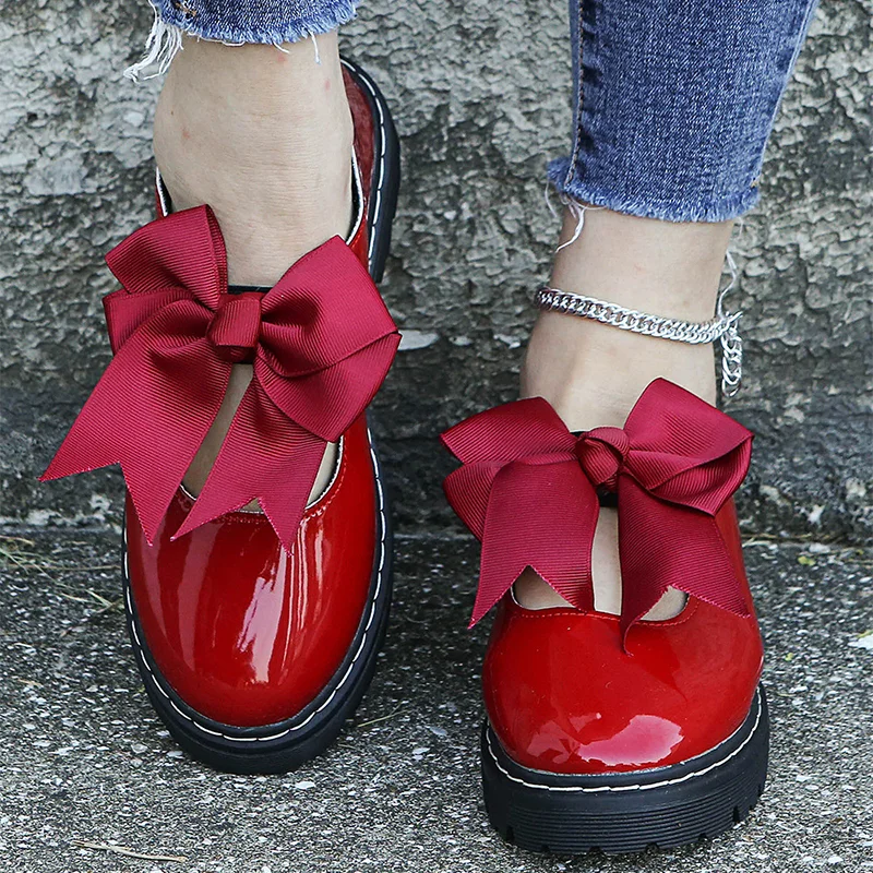 

New 2022 Spring Autumn Fashion Bow-knot Women Flat Shoes Round Toe Single Shoes Woman Soft Sole Women Shoes Plus Size 35~43