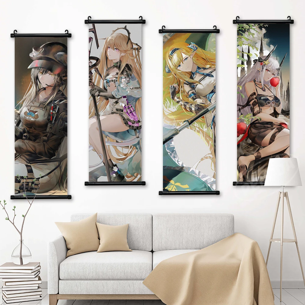 

Print Pictures Arknights Canvas Game Home Decor Mudrock Poster Saileach Scroll Hanging Painting Dusk Bedside Background Wall Art