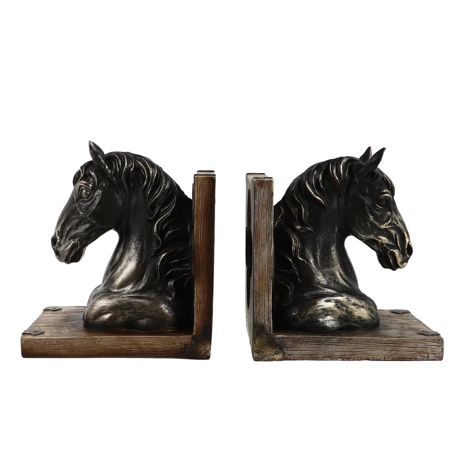 

Horse Head Bookend Ornament Retro Bookshelf Accessory Resin Stopper Crafts Household Fixator Office Decorative Organizer