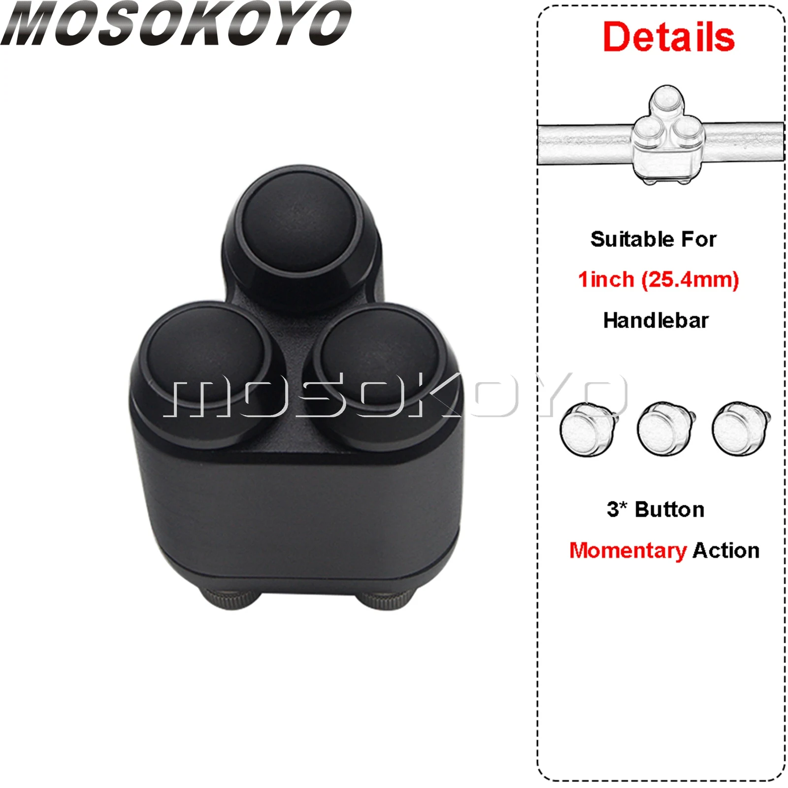 

Универсальный 4-кнопочный алюминиевый руль для Harley Chopper Bobber Cafe Racer M-Switch, 1 дюйм, 7/8 дюйма, 22 мм, 25 мм