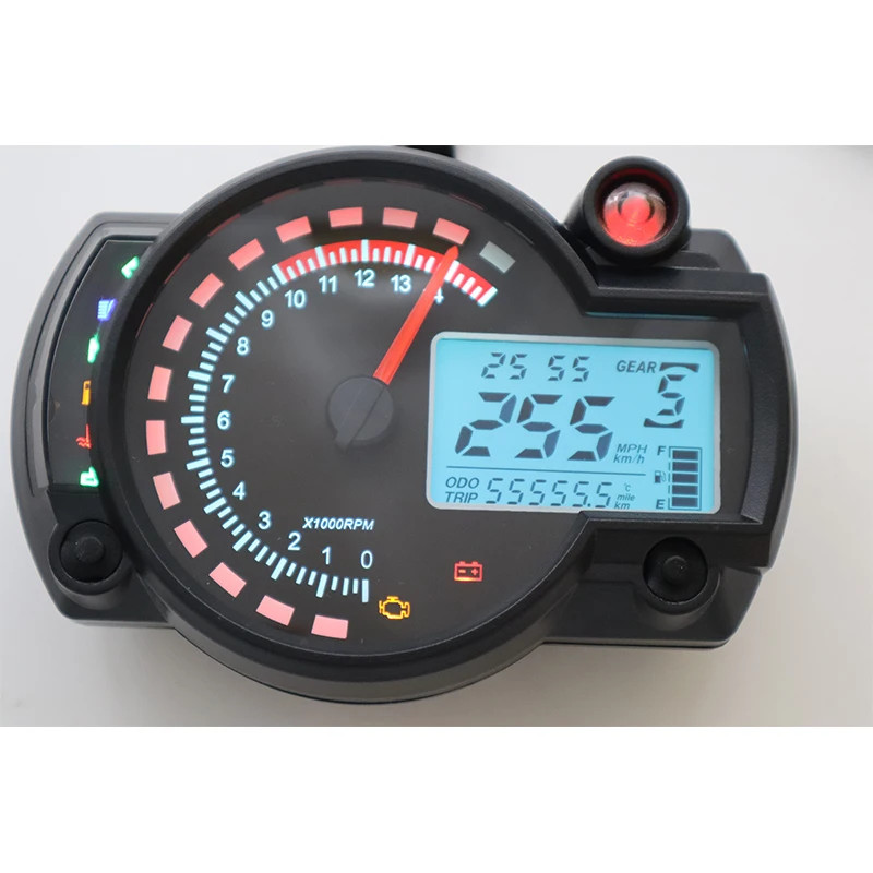 

Универсальный KOSO ЖК-цифровой мотоцикл RX2N одометр спидометр прибор регулируемый MAX 299 км/ч 7 цветов приборная панель