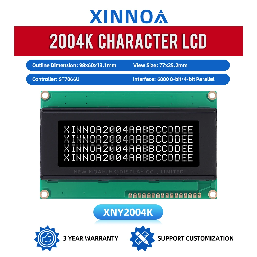 BTN черная пленка белый 2004K символьный ЖК-модуль экран дисплея 4X20 4*20 плата адаптера