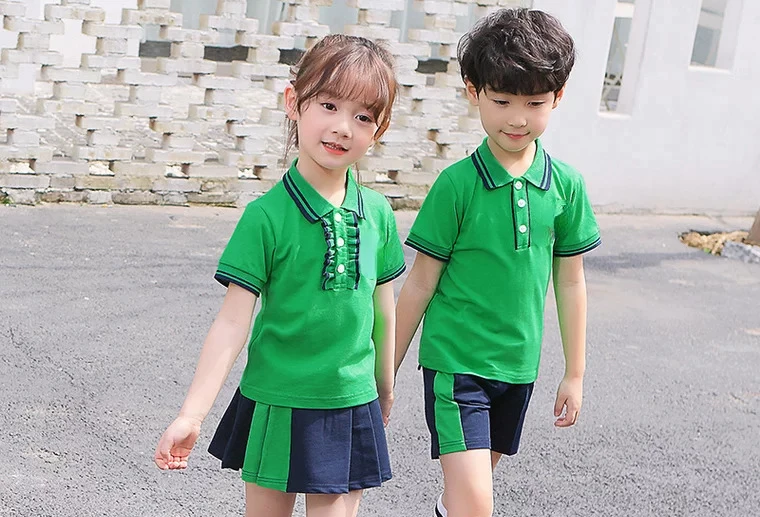 Golf clothing children clothing summer children's short sleeved T-shirt top, girls' short skirt, boys' ball suit Sportswear suit