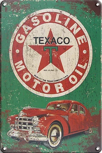 Оловянная вывеска TEXACO MOTOR OIL художественная живопись металлическая настенная