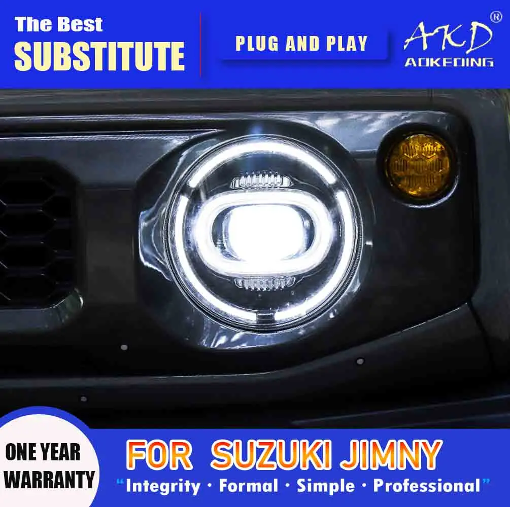 

Фара AKD для Suzuki Jimny, светодиодный ная фара 2018-2020, фары Jimny DRL, сигнал поворота, фара дальнего света, объектив проектора Angel Eye