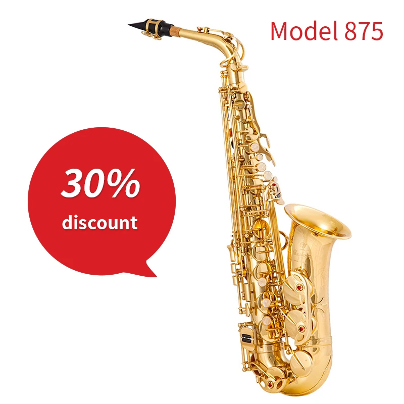 

Japanese classic 875 EX double key Alto saxophone brass lacquer gold down E tuning Alto sax woodwind professional playing