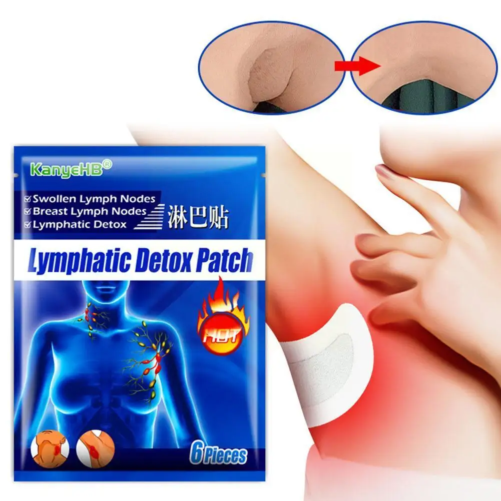 

6 Pieces/Box Lymphatic Underarm Patch Remove Underarm Fat Neck Lymph Patch Anti-Swelling Herbs Sticker Lymph Node Paste For E0L5