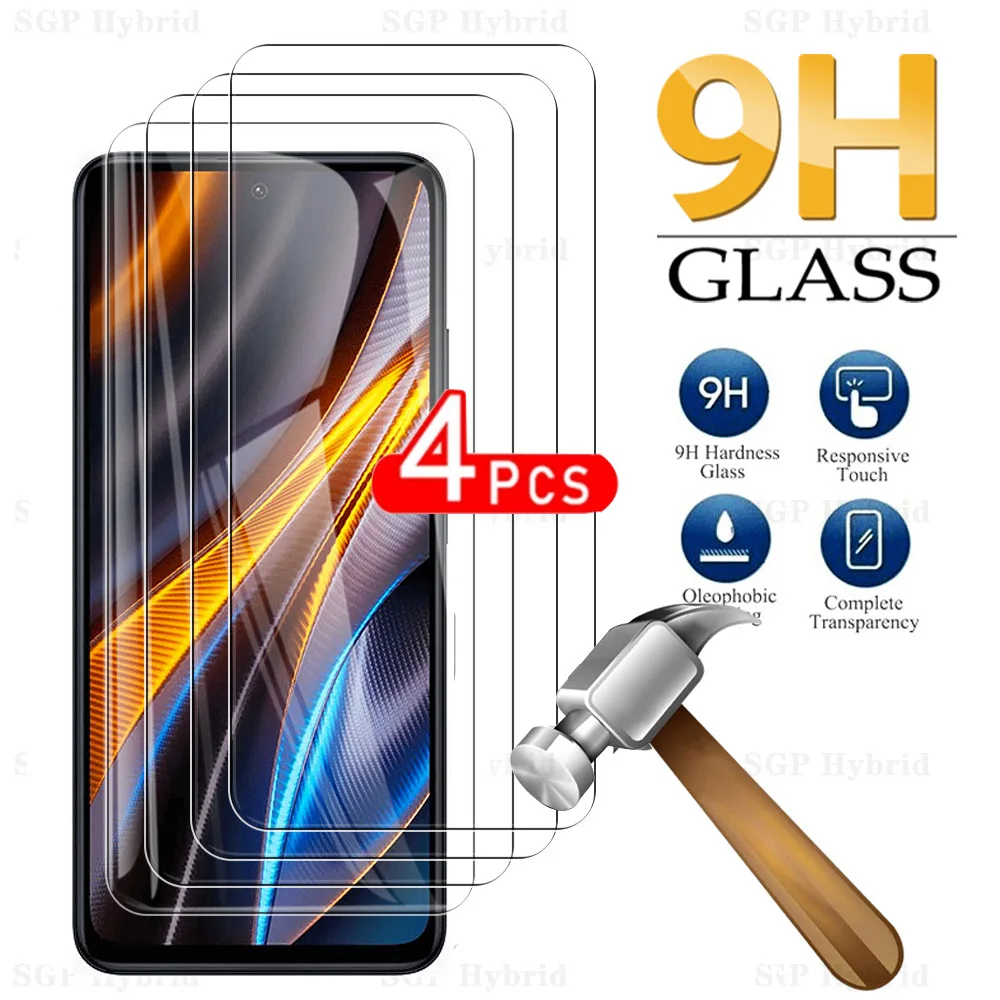 

4 шт. полное покрытие для экрана Xiaomi Poco X4 GT закаленное стекло Pocophone Little X4GT X4 G T X4 PokoX4 GT Защитная стеклянная пленка